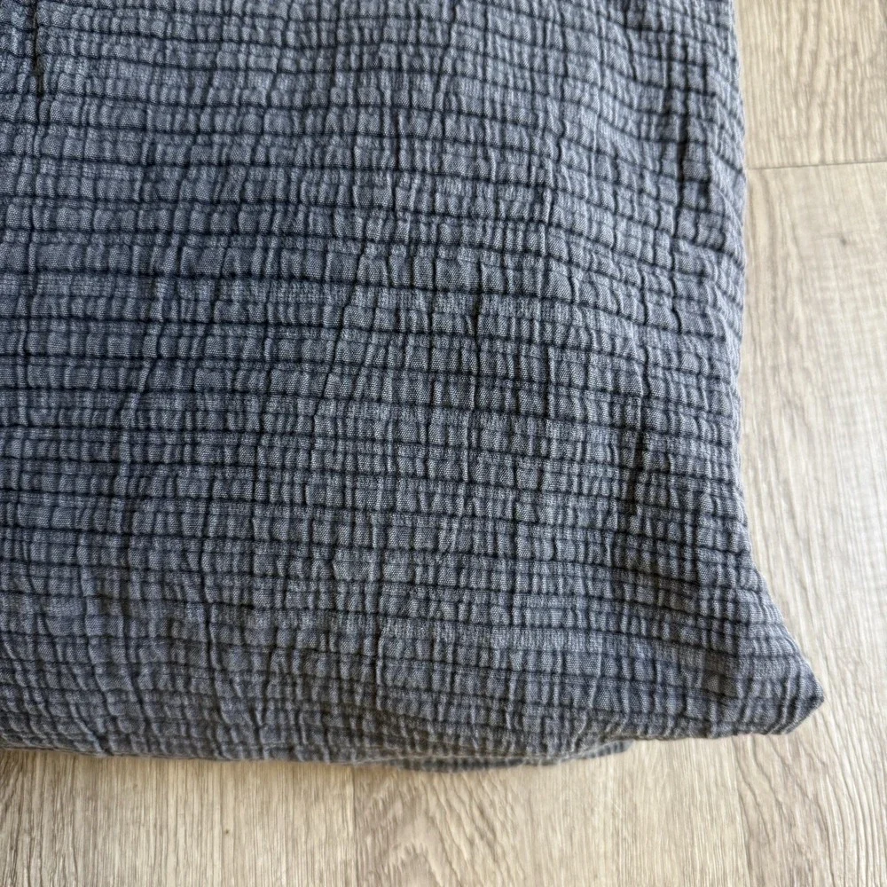 RH Teen Garment Washed Matelasse Organic Cotton Duvet Cover Twin Navy $275 Orig